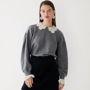 J. Crew Lace-Collar Crewneck Sweatshirt XL